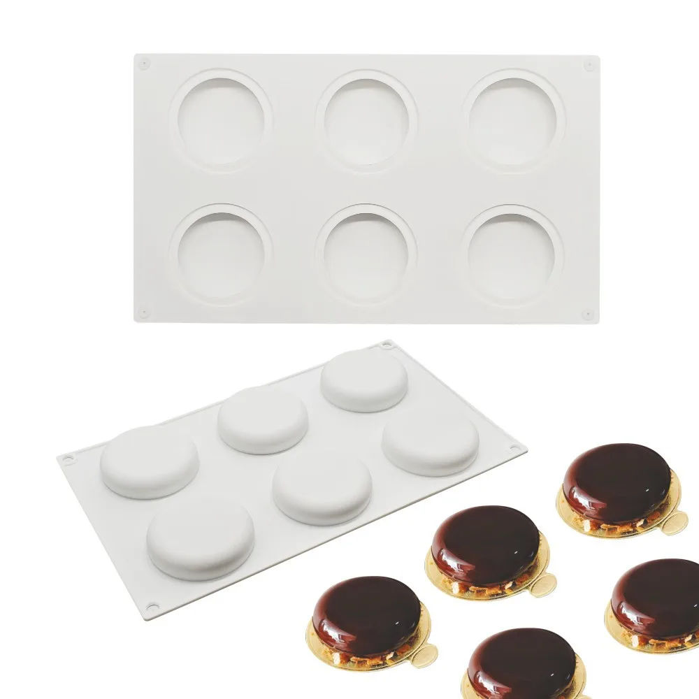 SHENHONG 6 Hole Round Tart Decoration Dessert Silicone Tartlet Pastry Cake Mold For Baking Valentine's Day Wedding Mousse Mould
SHENHONG 6 Hole Round Tart Decoration Dessert Silicone Tartlet Pastry Cake Mold For Baking Valentine's Day Wedding Mousse Mould