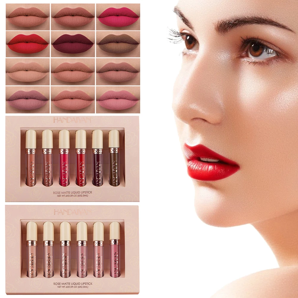 6 Colors Lip Gloss Set Matte Lip Stick Waterproof Long-lasting Non-greasy Moisturizing Lips Makeup Stick Lip Cosmetics Shipping
6 Colors Lip Gloss Set Matte Lip Stick Waterproof Long-lasting Non-greasy Moisturizing Lips Makeup Stick Lip Cosmetics Shipping