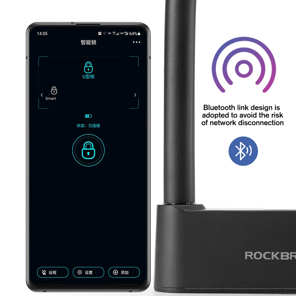 Bluethooth Fingerprint ROCKBROS Bicycle Smart U-Lock Alloy Steel+Silicone Material USB Charge Waterproof Durable Bike Accessorie
Bluethooth Fingerprint ROCKBROS Bicycle Smart U-Lock Alloy Steel+Silicone Material USB Charge Waterproof Durable Bike Accessorie