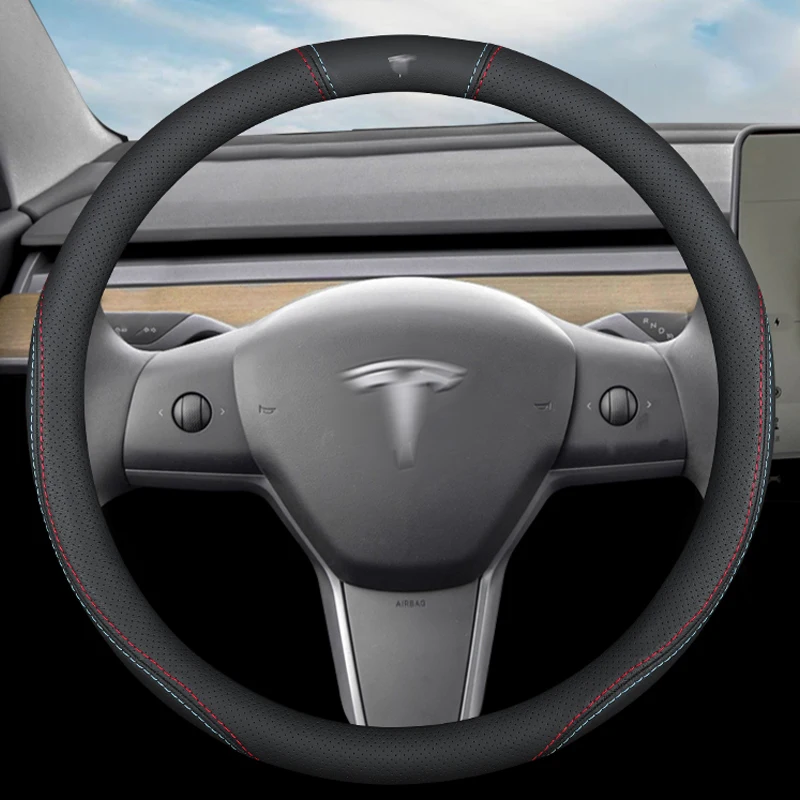 For Tesla Car Steering Wheel Cover Skidproof Auto Steering-Wheel Cover Anti-Slip Leather Carstyling Car Accessories
For Tesla Car Steering Wheel Cover Skidproof Auto Steering-Wheel Cover Anti-Slip Leather Carstyling Car Accessories