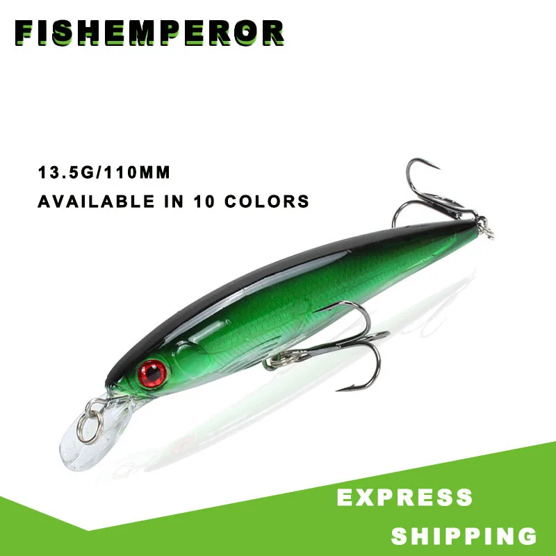 Fishing Lure Minnow 1pcs 11cm 13.5g Artificial Lure Crank Bait Carp Fishing Artificial Lures Free Shipping Pike Big Bait Isca
Fishing Lure Minnow 1pcs 11cm 13.5g Artificial Lure Crank Bait Carp Fishing Artificial Lures Free Shipping Pike Big Bait Isca