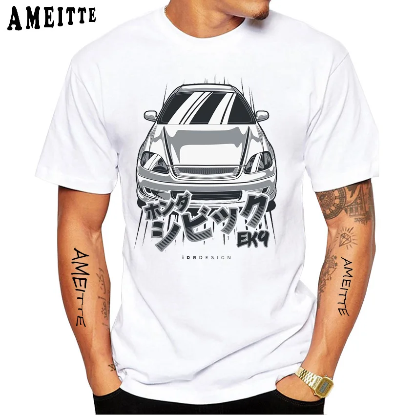 New Summer Men Short Sleeve The Kanjozoku Honda Civic Type R EK9 Car Design T-Shirt Funny Hip Hop Boy Casual Tops Cool Man Tees | Мужская