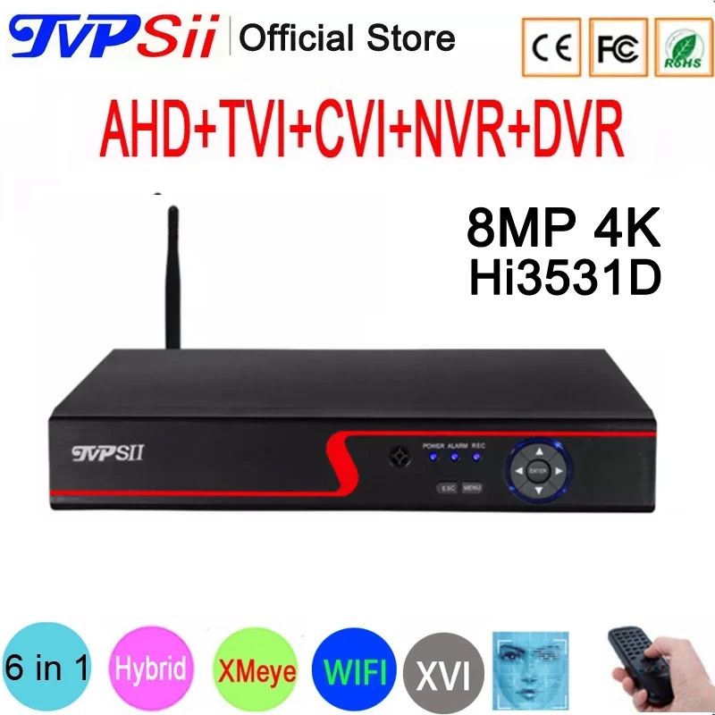 Red Panel XMeye Hi3531D H.265+ Audio 8MP 4K 8 Channel 8CH Hybrid Coaxial 6 in 1 XVI TVI CVI NVR WIFI AHD CCTV DVR System
Red Panel XMeye Hi3531D H.265+ Audio 8MP 4K 8 Channel 8CH Hybrid Coaxial 6 in 1 XVI TVI CVI NVR WIFI AHD CCTV DVR System