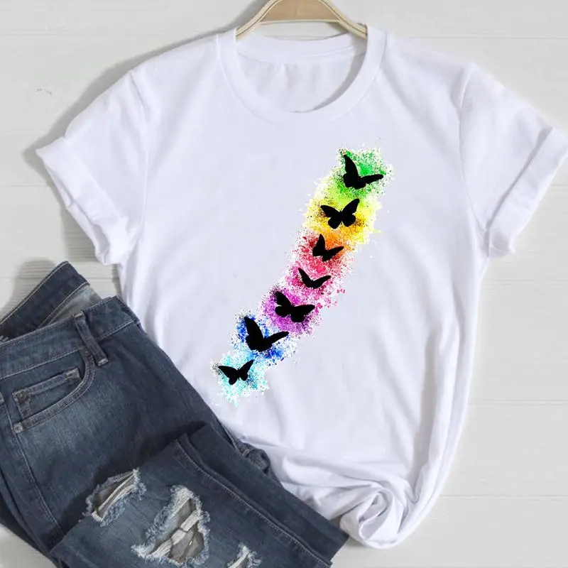 Women's Butterfly Print T-shirt Kawaii 90s Harajuku New Cartoon Summer Short-sleeved Women's T-shirt Fashion Clothes Top T-shirt
Women's Butterfly Print T-shirt Kawaii 90s Harajuku New Cartoon Summer Short-sleeved Women's T-shirt Fashion Clothes Top T-shirt