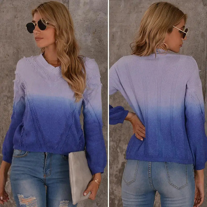 High Street Tie-Dye Sweater Women's Pullovers Autumn Winter Fashion Color Gradient Pullovers Knit Sweaters
High Street Tie-Dye Sweater Women's Pullovers Autumn Winter Fashion Color Gradient Pullovers Knit Sweaters