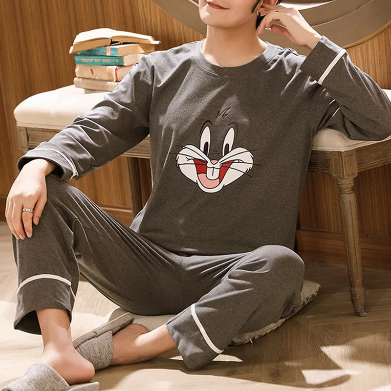 Cotton Long Sleeve Pajamas Set For Men Cute Green Cartoon Male Sleepwear Autumn Warm Casual Home Clothes Lattice Pants Pijamas
Cotton Long Sleeve Pajamas Set For Men Cute Green Cartoon Male Sleepwear Autumn Warm Casual Home Clothes Lattice Pants Pijamas