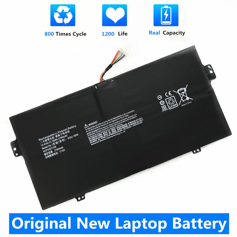 

CSMHY NEW SQU-1605 Laptop battery For ACER Swift 7 S7-371 SF713-51 For ACER Spin 7 SP714-51 41CP3/67/129 15.4V 41.58WH/2700mAh