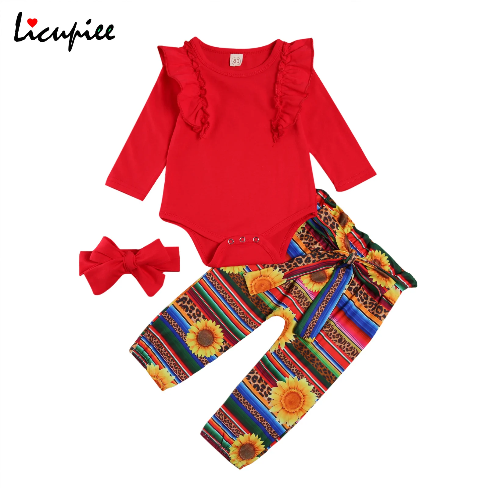3pcs Infant Baby Girl Clothes Long Sleeve Crew Neck Ruffle Romper + Printed Pants + Headband Set 0-24 Months
3pcs Infant Baby Girl Clothes Long Sleeve Crew Neck Ruffle Romper + Printed Pants + Headband Set 0-24 Months