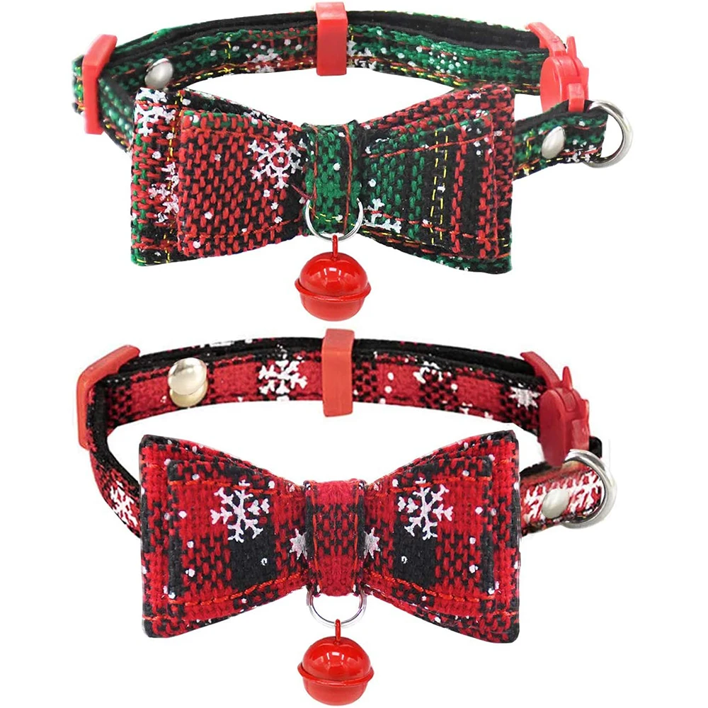 Christmas Pet Collar for Puppies Adjustable Cat Collars with Bow Tie & Bell Pets Costume Accessories Decoration for Small Dogs
Christmas Pet Collar for Puppies Adjustable Cat Collars with Bow Tie & Bell Pets Costume Accessories Decoration for Small Dogs