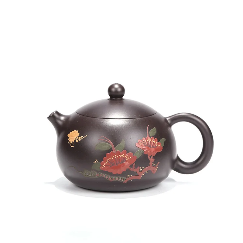 Yixing Dark-red Enameled Pottery Teapot Famous Full Manual Engraving Peony Xi Shi Kettle Raw Ore Black Mud Teapot Online Store
Yixing Dark-red Enameled Pottery Teapot Famous Full Manual Engraving Peony Xi Shi Kettle Raw Ore Black Mud Teapot Online Store