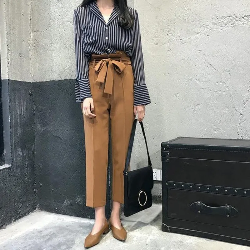 Women Pants Straight Office Ladies Bow Loose Ankle High Waist Black Pants Fashion Summer Casual Ladies Trousers Pantalon
Women Pants Straight Office Ladies Bow Loose Ankle High Waist Black Pants Fashion Summer Casual Ladies Trousers Pantalon