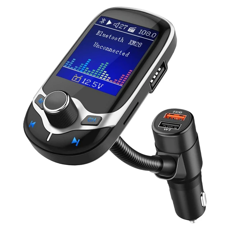 Bluetooth FM Transmitter 1.8Inch Screen Wireless Receiver Car Kit QC3.0 Quick Charge Voltage Reading Handsfree Calling
Bluetooth FM Transmitter 1.8Inch Screen Wireless Receiver Car Kit QC3.0 Quick Charge Voltage Reading Handsfree Calling