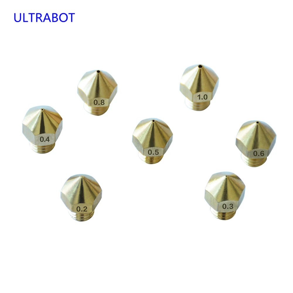 High Quality 7 Sizes Copper Nozzle 0.2 0.3 0.4 0.5 0.6 0.8 1.0mm Extruder Print Head 3D Printer Accessories For 1.75mm Filament
High Quality 7 Sizes Copper Nozzle 0.2 0.3 0.4 0.5 0.6 0.8 1.0mm Extruder Print Head 3D Printer Accessories For 1.75mm Filament
