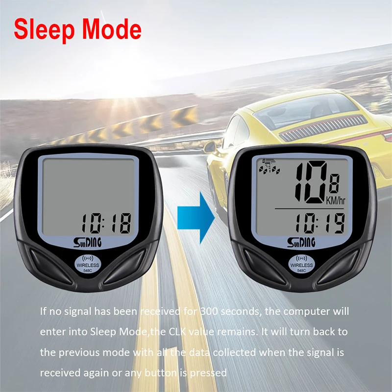 

SUNDING 548C Bike Wired Stopwatch Multifunction LCD Display Bicycle Computer Speedometer Odometer Sensor Outdoor Sport Accessory