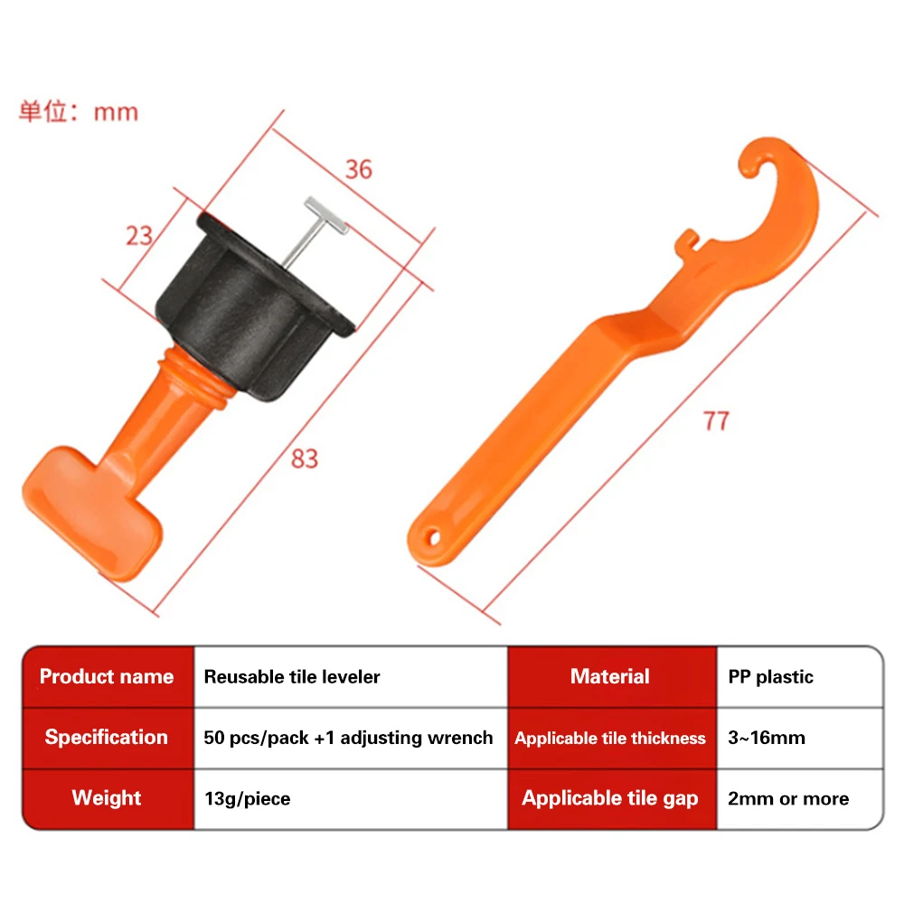 50 PCS/Set Tile Leveling System Leveler Locator Spacers Plier Tile Auxiliary Tool Positioner
50 PCS/Set Tile Leveling System Leveler Locator Spacers Plier Tile Auxiliary Tool Positioner