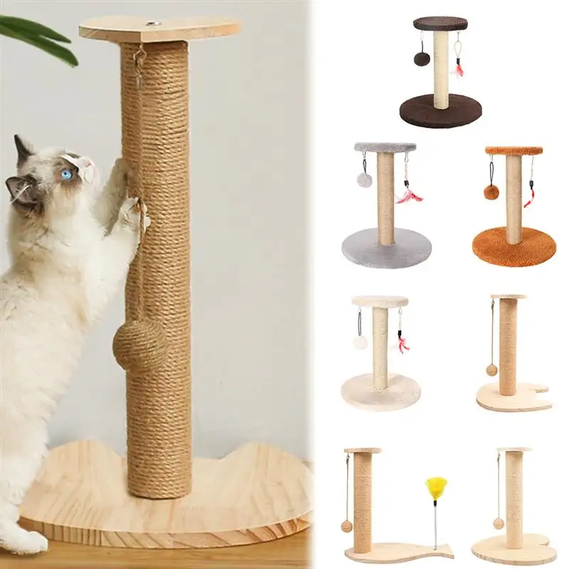 

Pet Toy Sisal Cat Scratching Post Cats Kitten Climbing Post Jumping Tower Toy With Ball Bite-Resistant Protecting Furniture