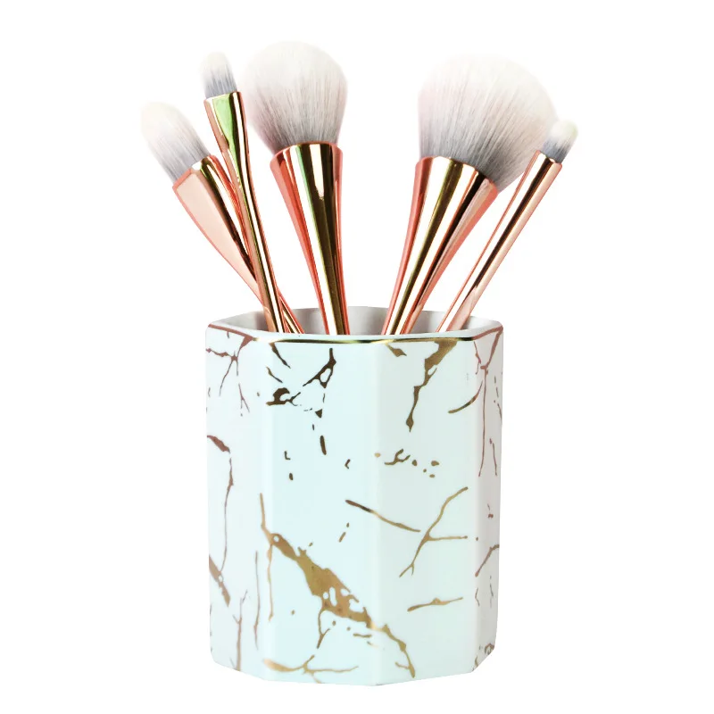 Ins Marble Pattern Ceramic Female Makeup Brush Storage Tube Office Multifunctional Pen Holder 
Ins Marble Pattern Ceramic Female Makeup Brush Storage Tube Office Multifunctional Pen Holder