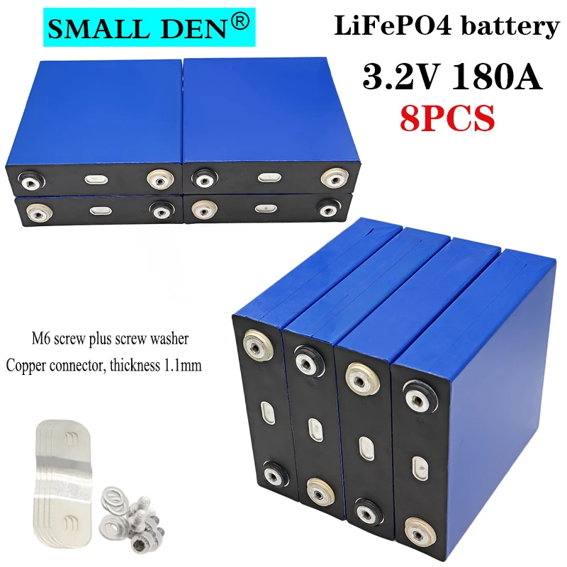 8pcs New 3.2V 176Ah 180Ah lifepo4 Battery Lithium iron phosphate diy 12V 24V Solar Energy Storage RV Electric car battery pack
8pcs New 3.2V 176Ah 180Ah lifepo4 Battery Lithium iron phosphate diy 12V 24V Solar Energy Storage RV Electric car battery pack