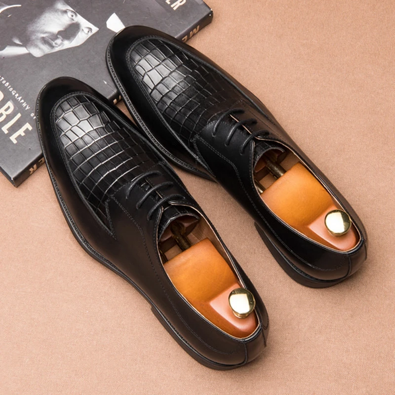 New Arrival Pointed Toe Derby Man Formal Dress Shoes Genuine Leather Party Oxfords Handmade Men's Business Office Flats SS708
New Arrival Pointed Toe Derby Man Formal Dress Shoes Genuine Leather Party Oxfords Handmade Men's Business Office Flats SS708