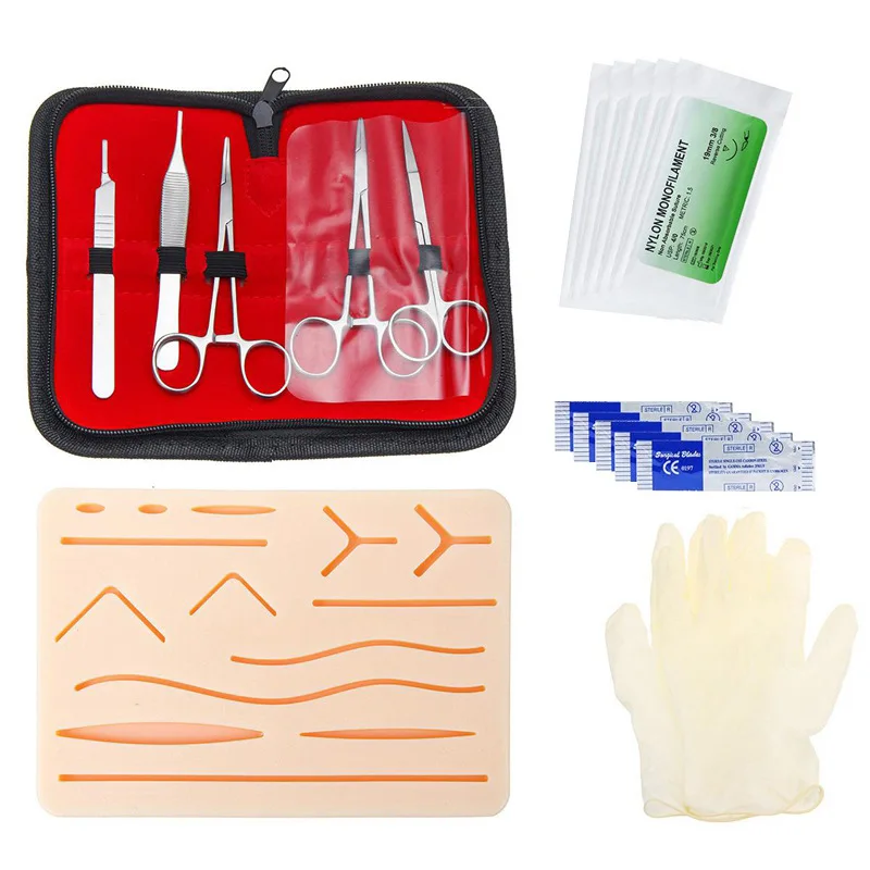 Skin Suture Practice Silicone Pad with Wound Simulated Training Kit Teaching Equipment Needle Scissors Tool Kit
Skin Suture Practice Silicone Pad with Wound Simulated Training Kit Teaching Equipment Needle Scissors Tool Kit