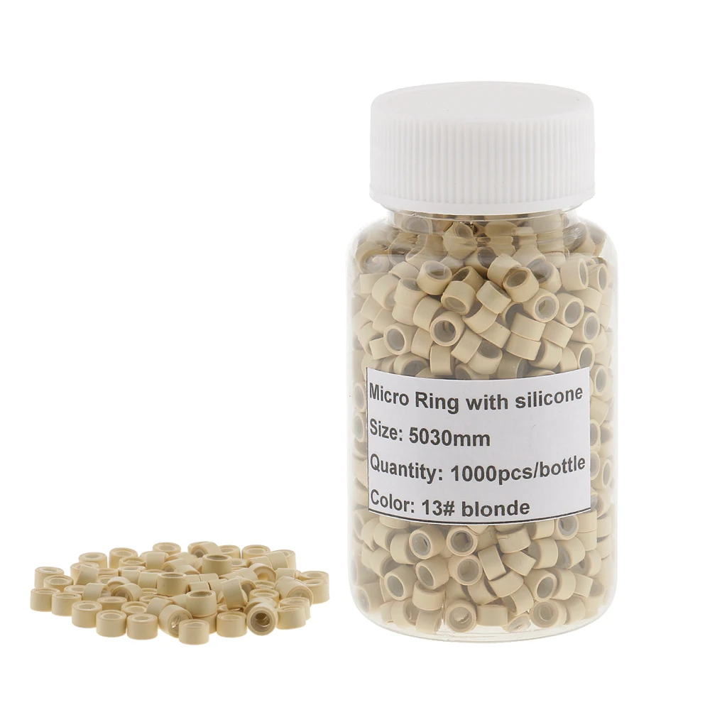 1000 Pieces Silicone Micro Rings Links Beads Loops Shrink Crimp for Hair Extension - Black Blonde Brown Red
1000 Pieces Silicone Micro Rings Links Beads Loops Shrink Crimp for Hair Extension - Black Blonde Brown Red