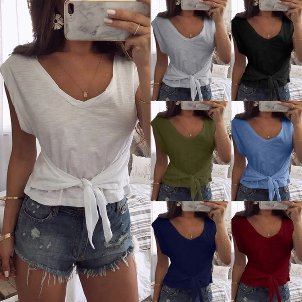 2021 Women's Clothing Spring and Summer V-neck Solid Color Short Slim Short Sleeve T-shirt
2021 Women's Clothing Spring and Summer V-neck Solid Color Short Slim Short Sleeve T-shirt