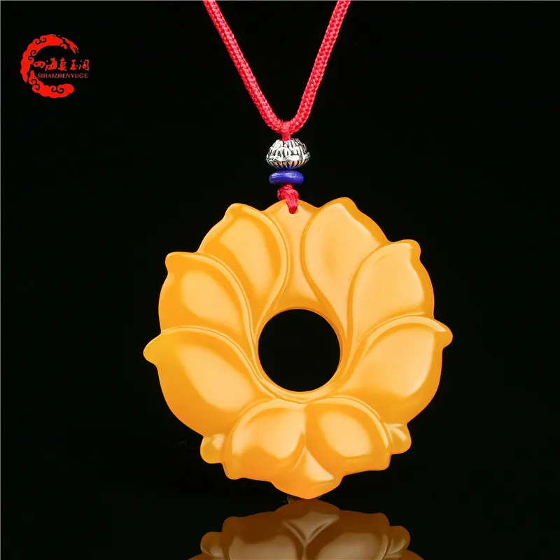 Natural huanglong yellow jade pendant hollow hand-carved lotus jade pendants brand neckalce women jadeite jade jewelry jade
Natural huanglong yellow jade pendant hollow hand-carved lotus jade pendants brand neckalce women jadeite jade jewelry jade