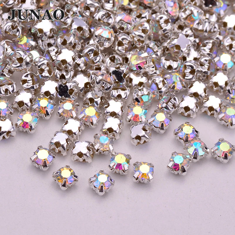 JUNAO SS12 16 18 20 25 Sewing Silver AB Glass Rhinestone Flat Back Crystal Stones With Setting Claw Diamond Strass for Clothes
JUNAO SS12 16 18 20 25 Sewing Silver AB Glass Rhinestone Flat Back Crystal Stones With Setting Claw Diamond Strass for Clothes