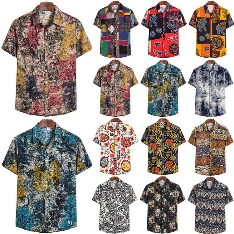 Men Business Casual Shirts Summer Short Sleeve Shirt Cotton Linen Beach Holiday Floral Print Shirt
Men Business Casual Shirts Summer Short Sleeve Shirt Cotton Linen Beach Holiday Floral Print Shirt
