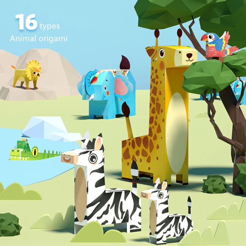 3D Puzzle Paper Model Two Style Cartoon Animal Car Building DIY Handmade Origami Kit Children Educational Toys Gift 16pcs/Set
3D Puzzle Paper Model Two Style Cartoon Animal Car Building DIY Handmade Origami Kit Children Educational Toys Gift 16pcs/Set