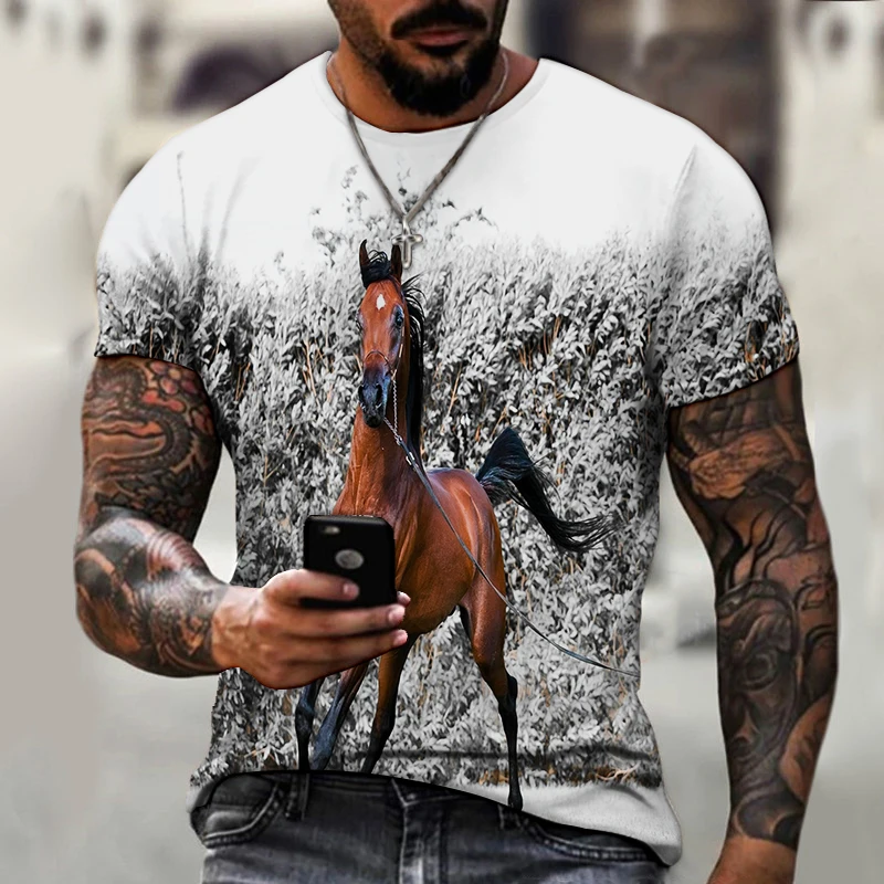 2022 Summer Street Trend New T-shirt 3D Horse Printing Short Sleeve Tshirts Unisex Hip Hop Casual Tops DX11
2022 Summer Street Trend New T-shirt 3D Horse Printing Short Sleeve Tshirts Unisex Hip Hop Casual Tops DX11