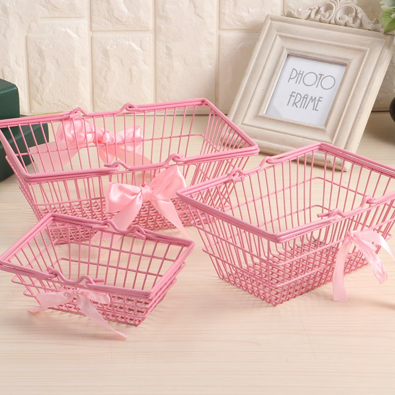 Pink Girl Mini Storage Basket Desktop Finishing Cosmetics Jewelry Storage Bowknot Mini Iron Desktop Cosmetic Makeup Storage Bask
Pink Girl Mini Storage Basket Desktop Finishing Cosmetics Jewelry Storage Bowknot Mini Iron Desktop Cosmetic Makeup Storage Bask
