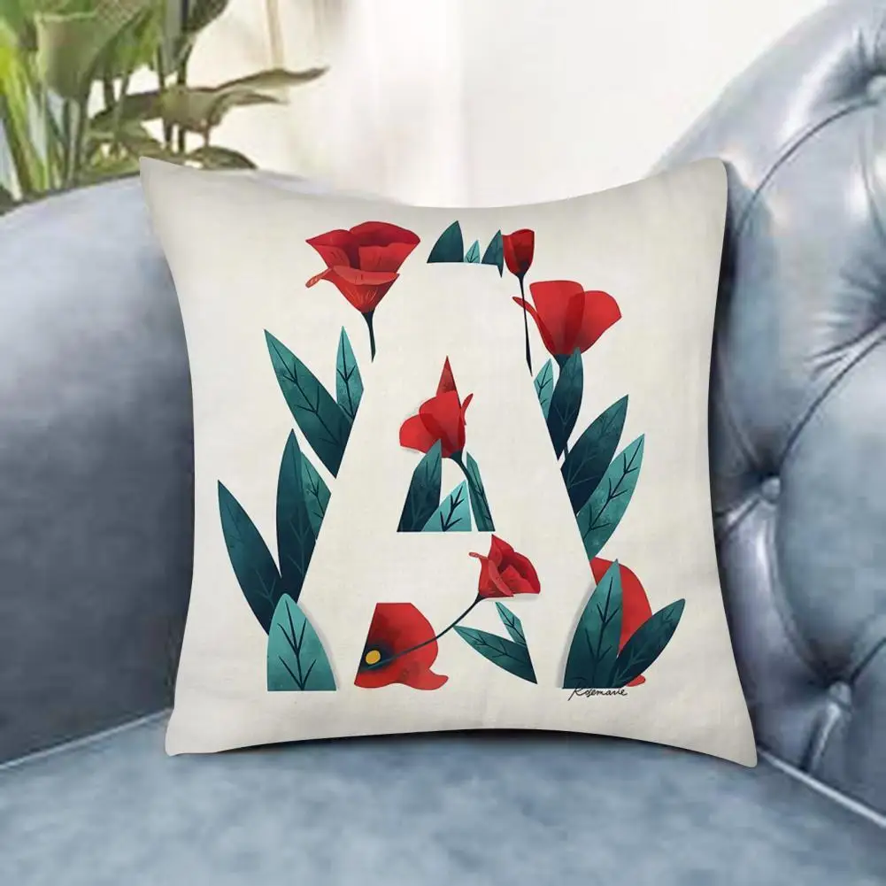 Comfortable Touch Pillow Case Anti-pilling Polyester Alphabet Decorative Pillow Case for Sofa 26 Letters with Flowers Printed
Comfortable Touch Pillow Case Anti-pilling Polyester Alphabet Decorative Pillow Case for Sofa 26 Letters with Flowers Printed