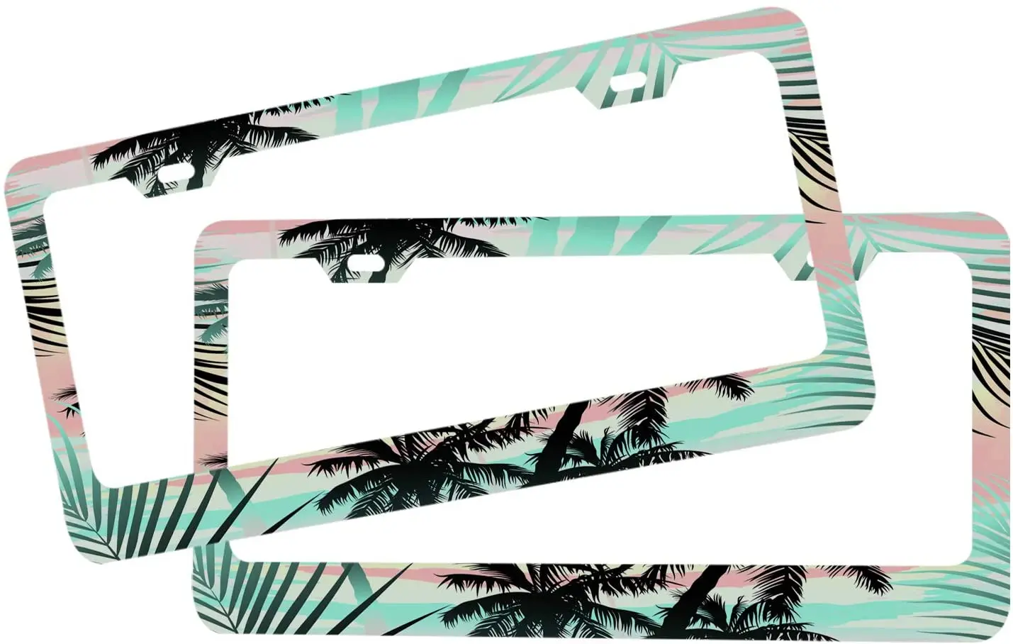 Palm Tree License Plate Cover,Hawaii Tropical Summer Palms Art Design Steel Metal Car License Plate Frame for Plates
Palm Tree License Plate Cover,Hawaii Tropical Summer Palms Art Design Steel Metal Car License Plate Frame for Plates