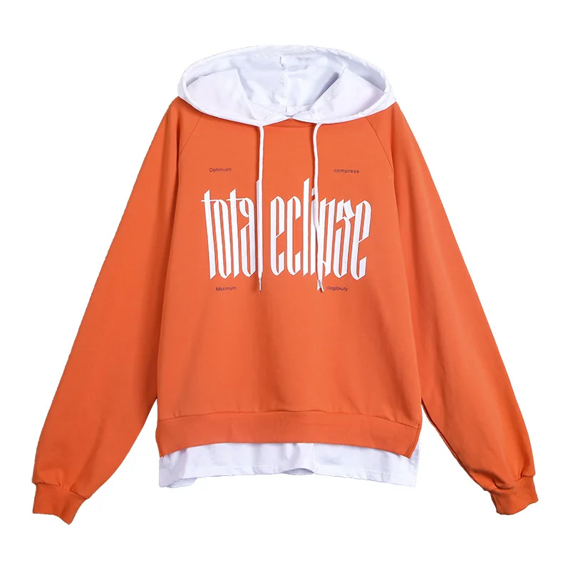 Autumn And Winter Women Clothing Fake Two-Piece Casual Hooded Sweater Women's Loose Thin Letter Print Pullover Korean Jacket
Autumn And Winter Women Clothing Fake Two-Piece Casual Hooded Sweater Women's Loose Thin Letter Print Pullover Korean Jacket