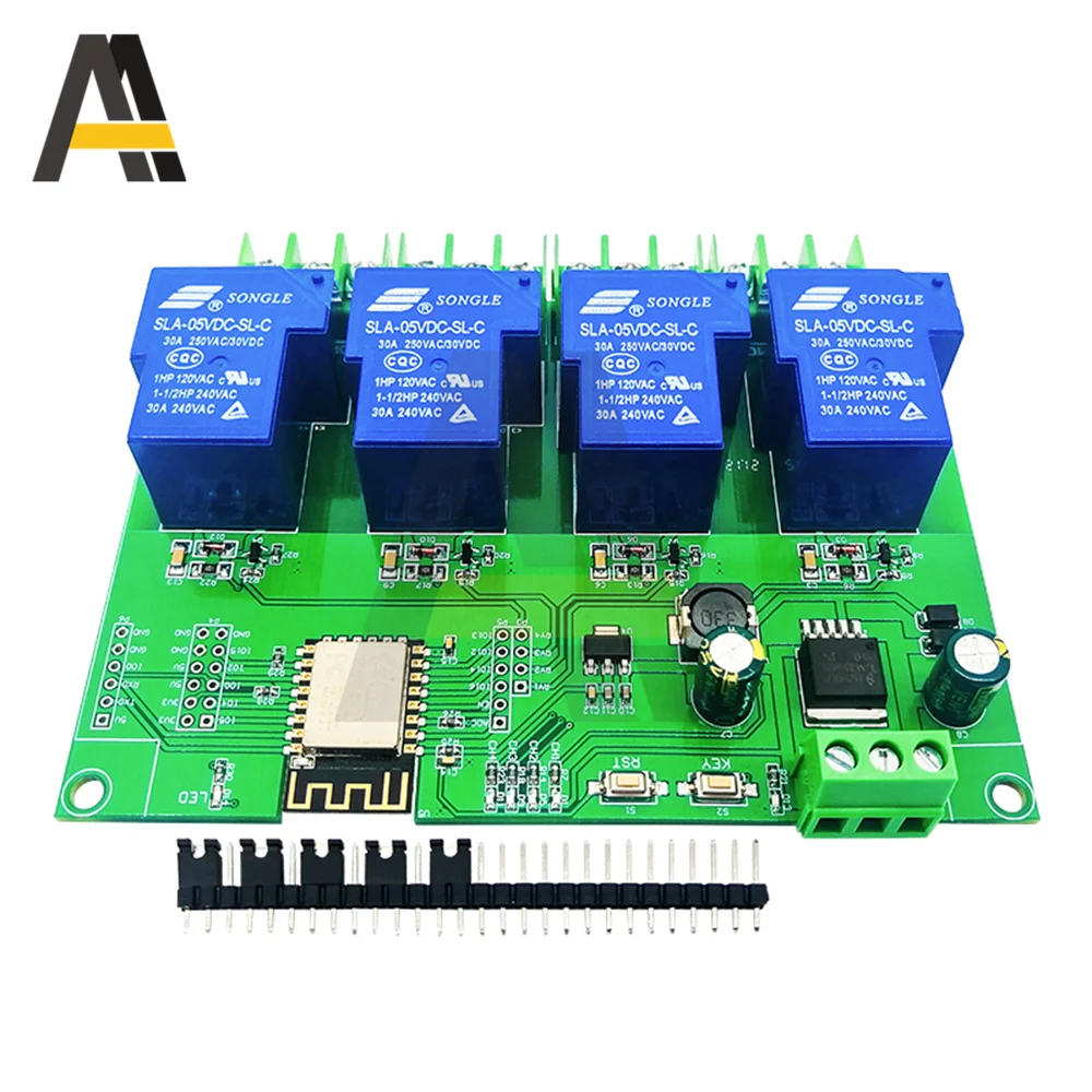 ESP8266 ESP-12F 4 Way Channel WiFi Relay Module Things DC 7-80/5V IOT 30A Smart Home Remote Control Switch Wireless Module Phone
ESP8266 ESP-12F 4 Way Channel WiFi Relay Module Things DC 7-80/5V IOT 30A Smart Home Remote Control Switch Wireless Module Phone