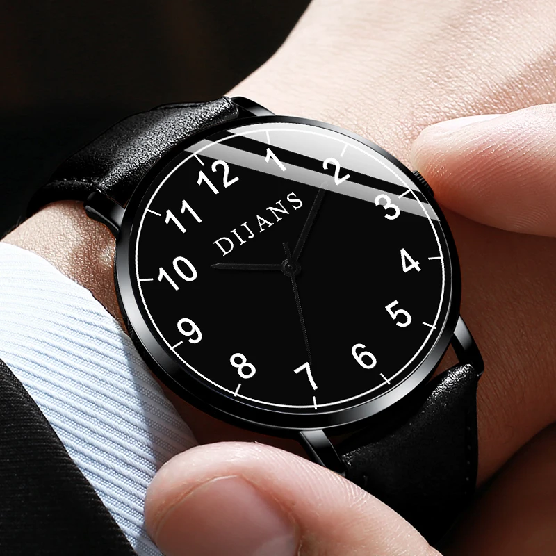 Luxus Minimalismus Uhren manner Mode Ultra Dunne Schwarz Leder Quarz Armbanduhr Manner Business Casual Uhr Relogio Masculino
Luxus Minimalismus Uhren manner Mode Ultra Dunne Schwarz Leder Quarz Armbanduhr Manner Business Casual Uhr Relogio Masculino