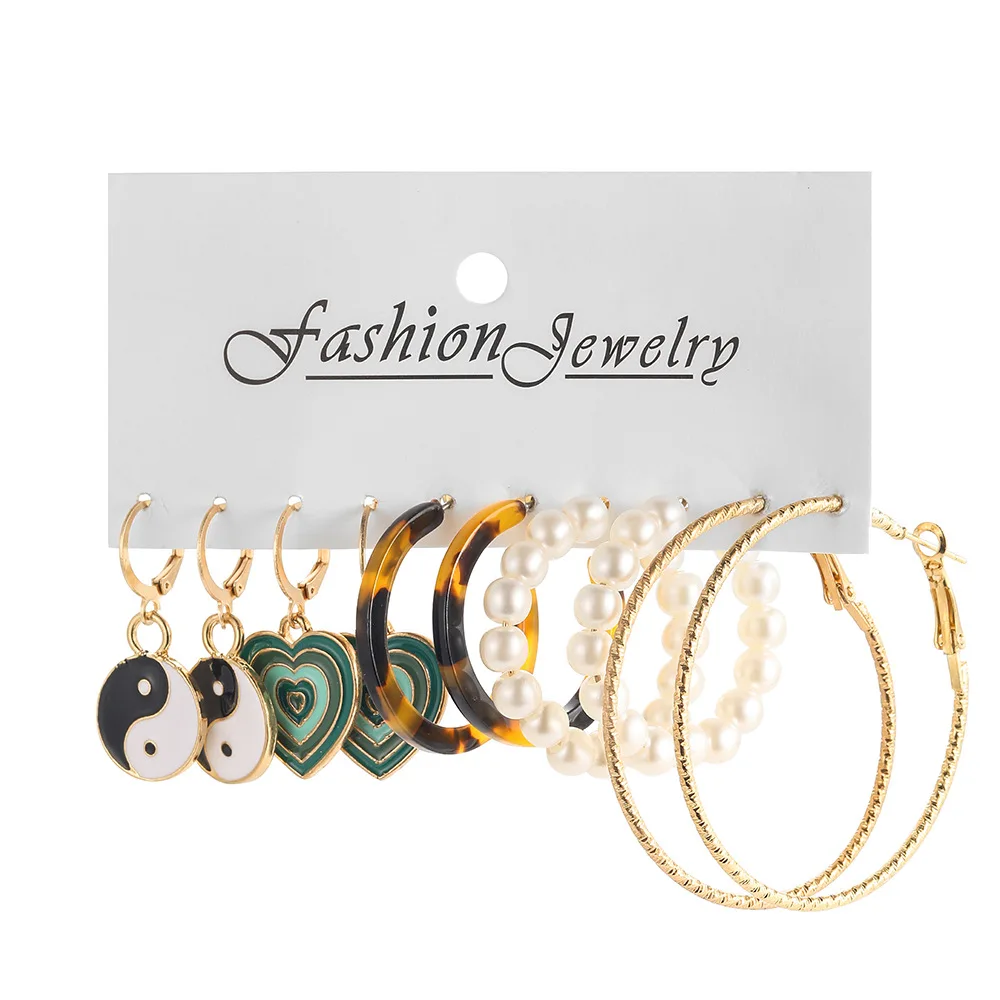 New Creative Simple Temperament Ladies Ins Drip Oil Love Leopard Print Pearl Stud Earrings 5-piece Set
New Creative Simple Temperament Ladies Ins Drip Oil Love Leopard Print Pearl Stud Earrings 5-piece Set