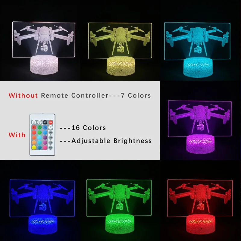Four-axis Drone Aircraft 3D Picture Lamp Alarm Clock Base Acrylic Neon Sign 16 Color Remote Bedroom Reading Light Children Gift
Four-axis Drone Aircraft 3D Picture Lamp Alarm Clock Base Acrylic Neon Sign 16 Color Remote Bedroom Reading Light Children Gift