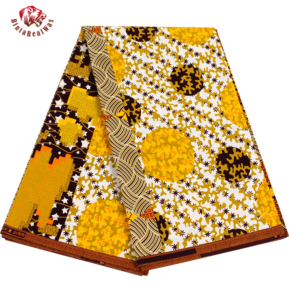 Bintarealwax Gold African Wax Print Ankara Fabrics Cotton Nigerian Style Patchwork Sewing Guaranteed MaterialFor Dresses SP482
Bintarealwax Gold African Wax Print Ankara Fabrics Cotton Nigerian Style Patchwork Sewing Guaranteed MaterialFor Dresses SP482