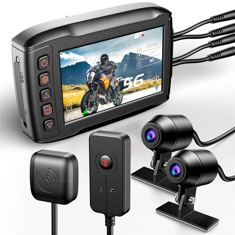 Blueskysea DV999 Motorcycle WiFi Dash Cam 1080P HD GPS Camera Loop Recording Super IP67 Waterproof 4'' IPS 150° Wild-Range
Blueskysea DV999 Motorcycle WiFi Dash Cam 1080P HD GPS Camera Loop Recording Super IP67 Waterproof 4'' IPS 150° Wild-Range
