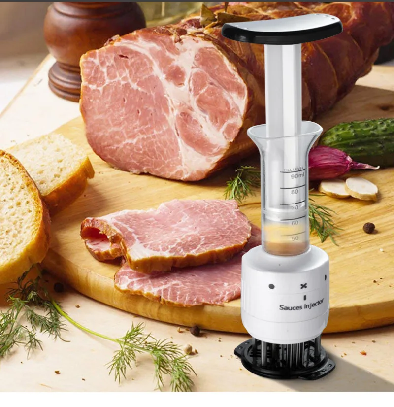 New Creative Steak Needle Injection Kitchen Needle Tube Meat Tenderizer Chop Food Gadget Barbecue Loose Meat Device
New Creative Steak Needle Injection Kitchen Needle Tube Meat Tenderizer Chop Food Gadget Barbecue Loose Meat Device
