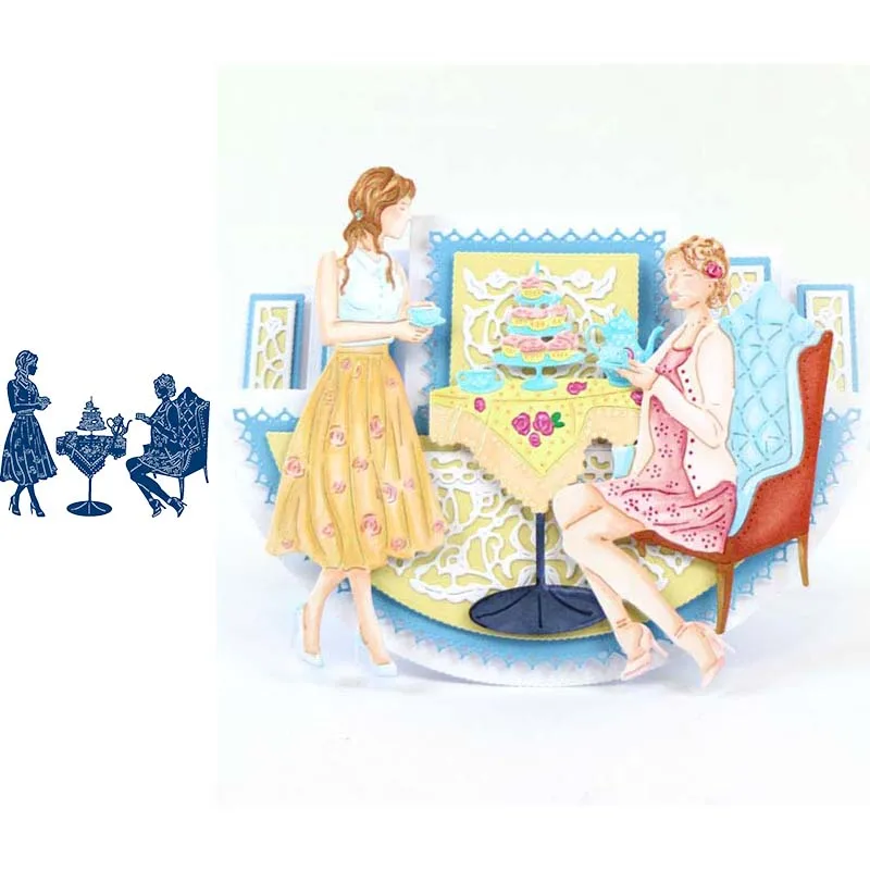 Elegant Ladies Teatime Pattern Metal Cutting Dies Stencil For Scrapbooking Album Embossing Decorative DIY Handcrafts Templates
Elegant Ladies Teatime Pattern Metal Cutting Dies Stencil For Scrapbooking Album Embossing Decorative DIY Handcrafts Templates