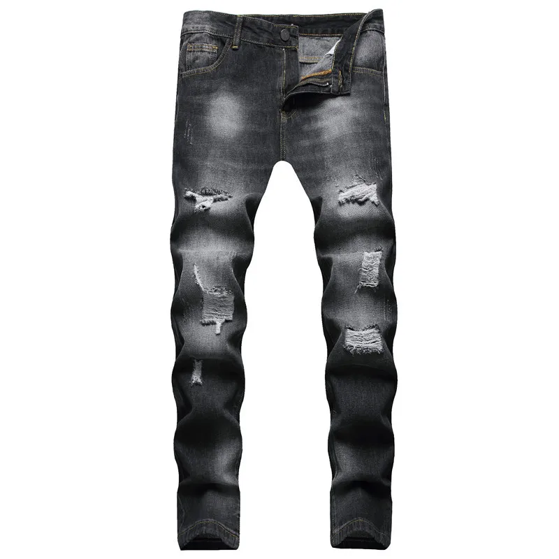 European and American trend black mid-waist, non-stretch, multi-hole jeans casual youth straight-leg trousers hip hop jeans 2021
European and American trend black mid-waist, non-stretch, multi-hole jeans casual youth straight-leg trousers hip hop jeans 2021