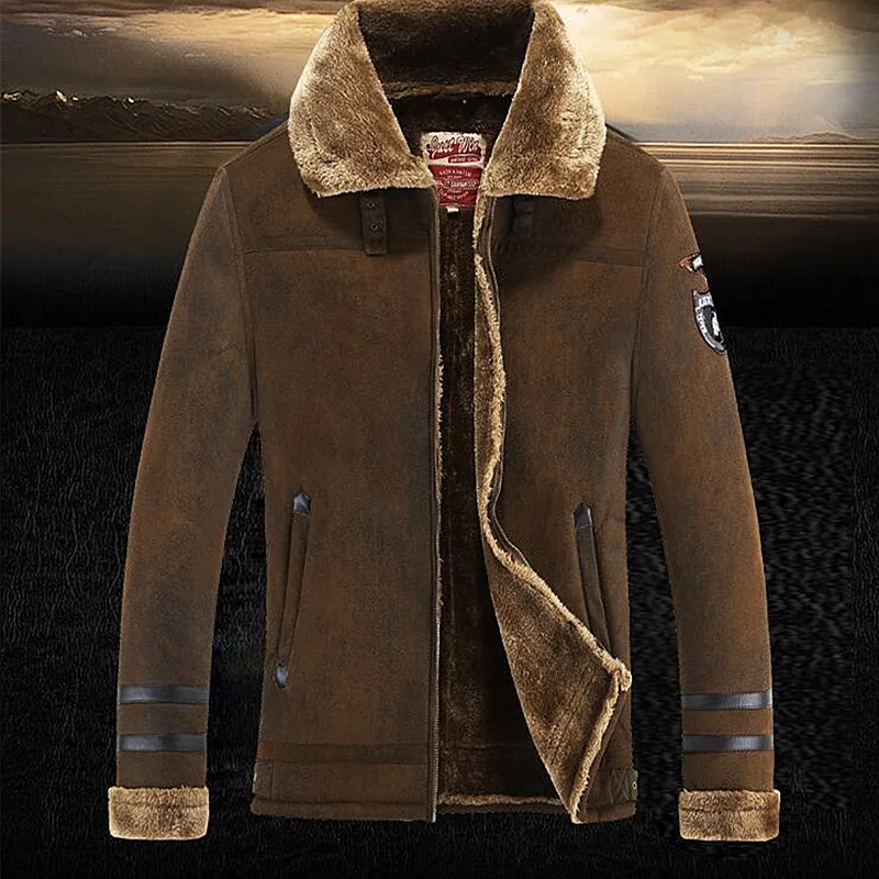 Vintage Leather Coat Men Woolen Jackets Thickening Wool Windbreak Waterproof Lamb Fur Coat Men Chaqueta Cuero Hombre England 
Vintage Leather Coat Men Woolen Jackets Thickening Wool Windbreak Waterproof Lamb Fur Coat Men Chaqueta Cuero Hombre England