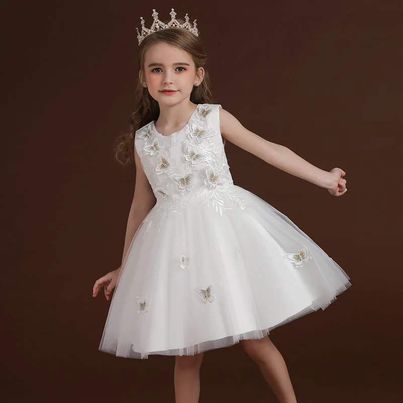 Summer Embroidery Butterfly Girls Dress Kids Dresses For Girl Children Wedding Party Gown Infantil Vestidos Costume 8 12 | Детская