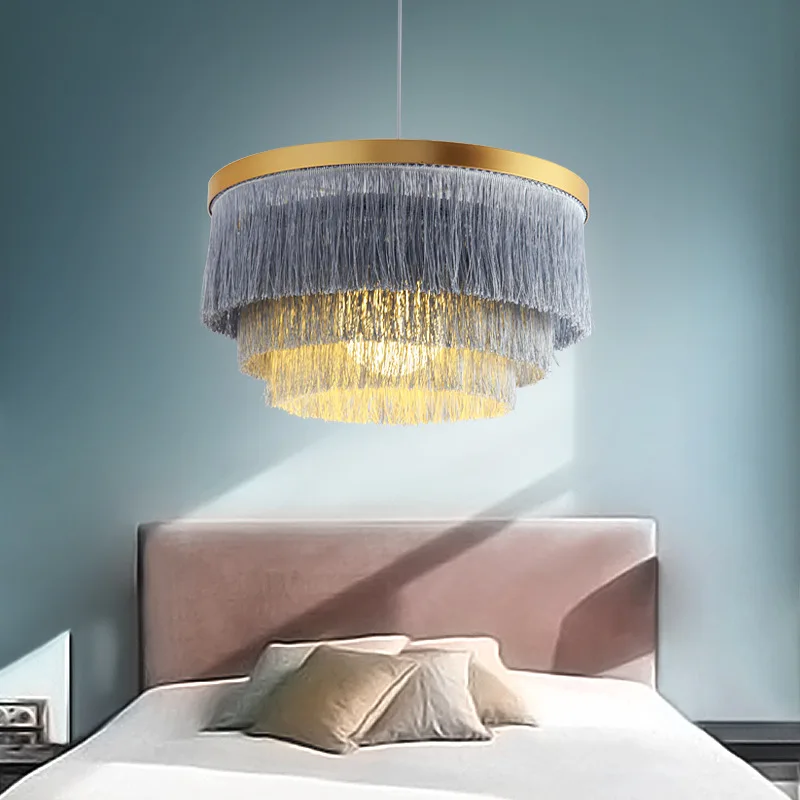 Modern Bedroom Chandelier Living Room Silk Polyester Pendant Lamp Round Fringe Warm Villa Restaurant Home Decor Fixture
Modern Bedroom Chandelier Living Room Silk Polyester Pendant Lamp Round Fringe Warm Villa Restaurant Home Decor Fixture