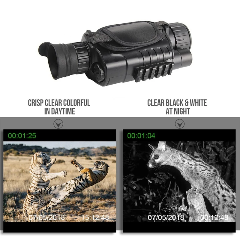 Infrared Night-Vision Monocular 5X40 Zoom Night-Vision Goggles 200M Distance Night Watching Observation and Digital Ir Hunting D
Infrared Night-Vision Monocular 5X40 Zoom Night-Vision Goggles 200M Distance Night Watching Observation and Digital Ir Hunting D