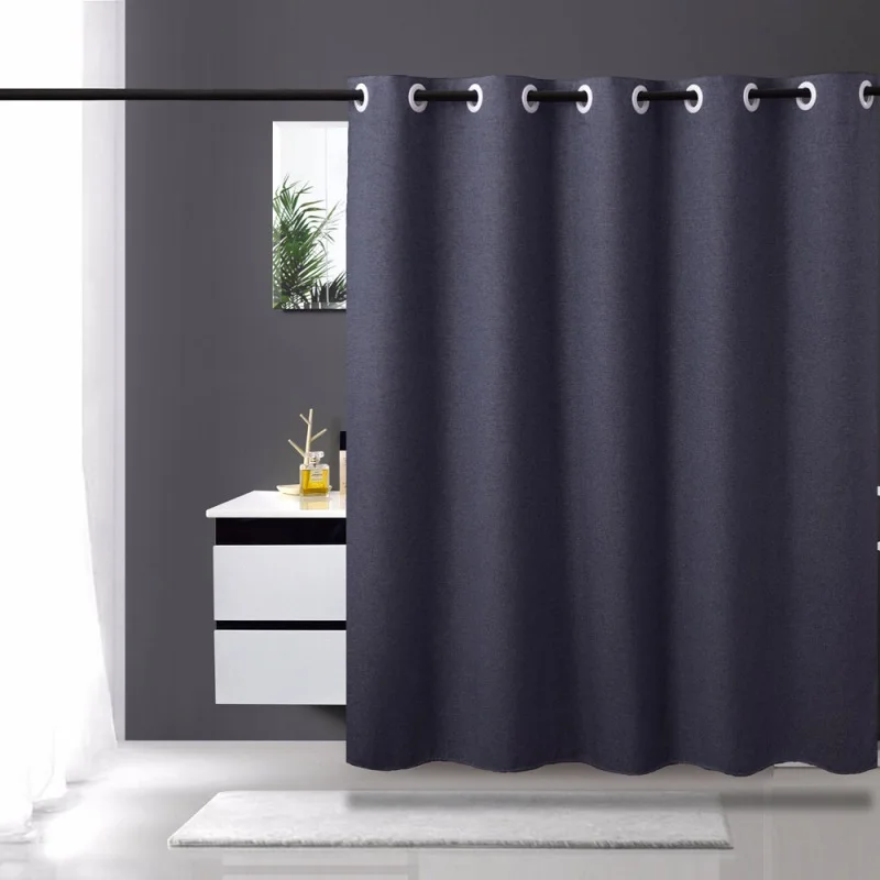 Bathroom solid color shower curtain waterproof mold-proof hanging shower partition curtain shower set with hook free punching 
Bathroom solid color shower curtain waterproof mold-proof hanging shower partition curtain shower set with hook free punching