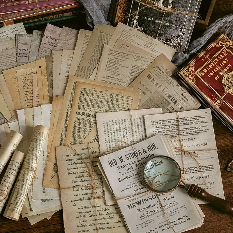 Винтаж средневековый книжных страниц Материал Бумага мусор Журнал Планировщик